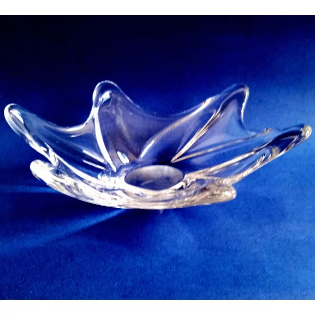 Hermoso Centro De Mesa Cristal Francés Daum Seis Puntas