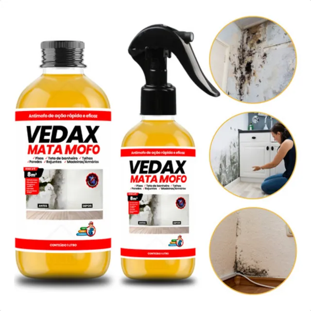 Mata Mofo Não Volta Anti Mofo Parede Teto Piso 1l + Spray
