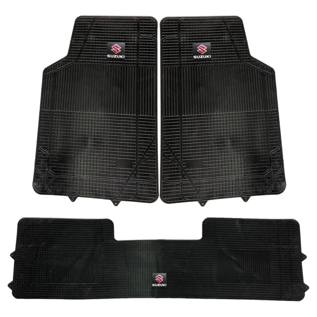Cubre Alfombras Logo Suzuki 3 Piezas Silvaflex Abrojo