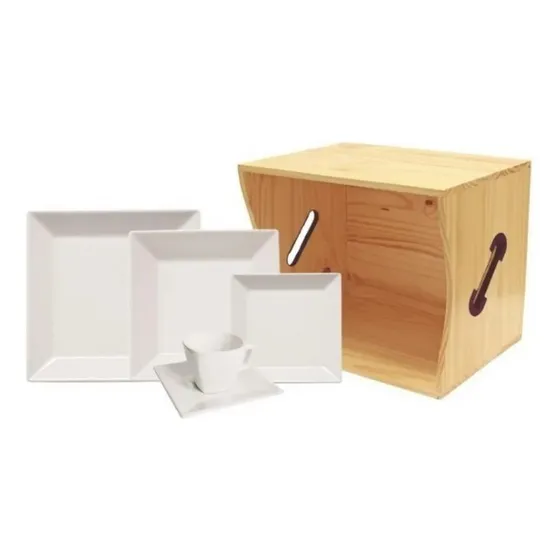 Set Juego X30 Platos Playo Hondo Postre Porcelana Vajill Bz3