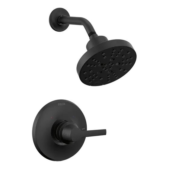 Grifo Ducha Negro Mate Una Sola Manija Cabezal H2okintic Kit