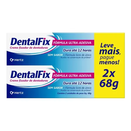 Kit 2 Dentalfix Creme Fixador De Dentaduras 68g Cada