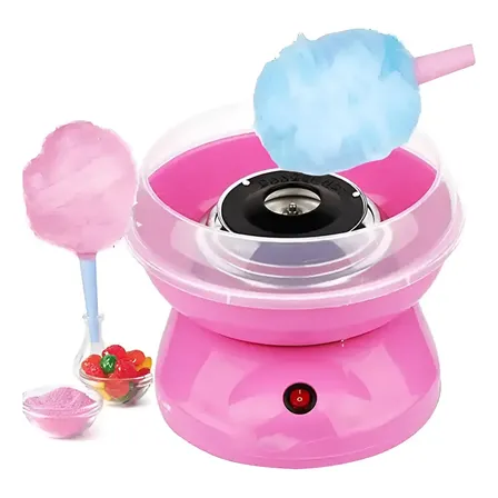 Máquina De Fazer Algodão Doce Elétrica Portátil Criança 110v Rosa 400w Festa Infantil Prática Divertida 110v