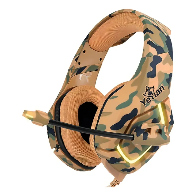 Diadema Gamer Force Serie 3000, Camuflaje Gris - Modelo: YDF-33401D