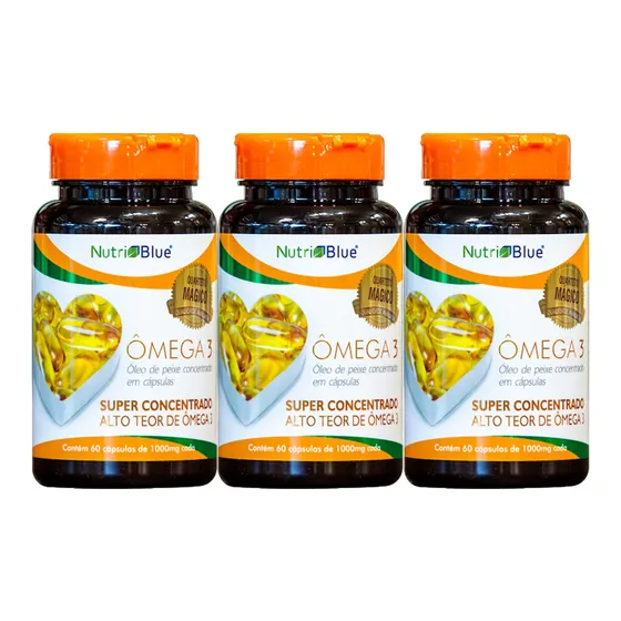 Kit 3 Ômega 3 Puro 1450mg Epa 660 Dha 440mg Isento De Metais