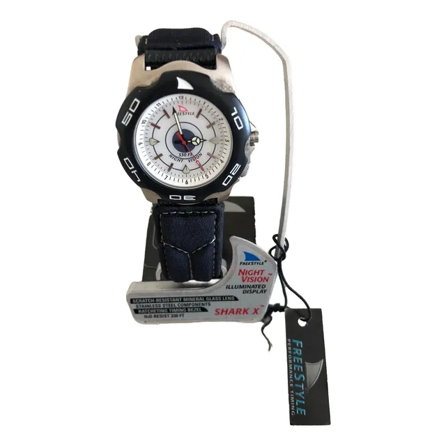 Reloj Freestyle Shark X Surf Buceo Correa Azul Neoprene Azul Marino Negro Blanco