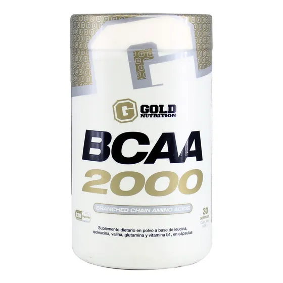 Bcaa 2000 - Gold Nutrition - Aminoácidos Ramificados 120 Tab Sabor Sin sabor