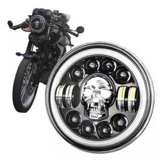 Faro Moto Led Calavera Drl Ambar Ojo De Angel Rgb 7 Pulgada Faro Moto Led Calavera Drl Ambar Ojo De Angel Rgb 7 Pulgada