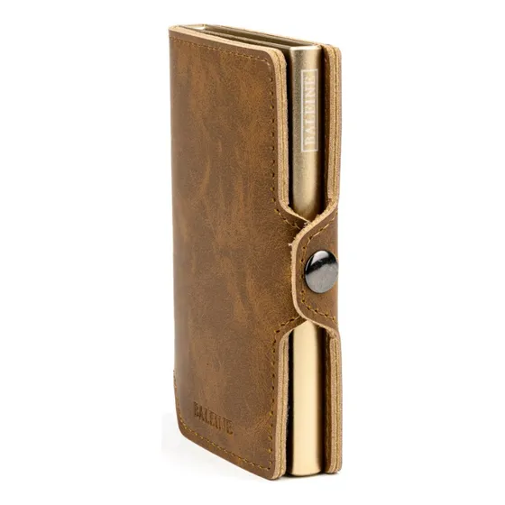Billetera Para Tarjeta De Debito Y Crédito Con Broche Golden Brown