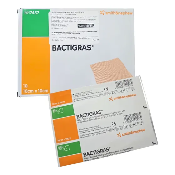 Bactigras 10x10cm Gasa Parafinada C/10pz 7457 Smith&nephew