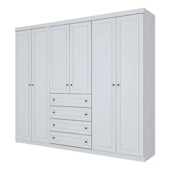 Ropero Henn Roupeiro 06 Puertas color blanco hp de mdf con 6 puertas batientes