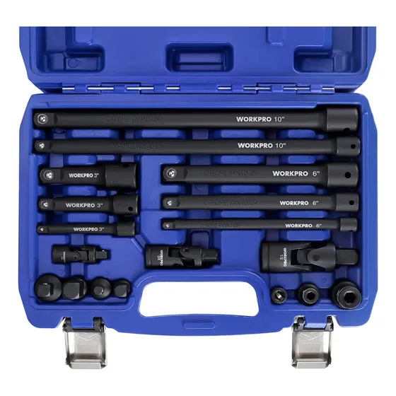  Juego Adaptadores Extensiones Cardan Impacto 18pzs Workpro