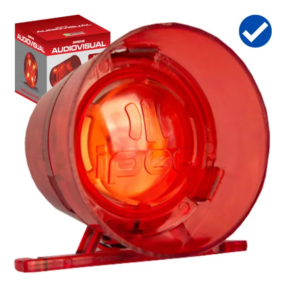 Sirene Audiovisual 1 Som Para Alarme 12/24v Ipec