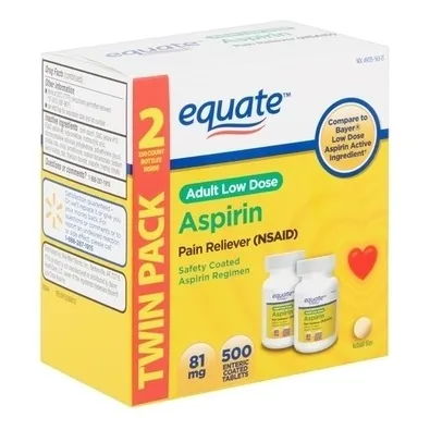 Equate Tabletas De Aspirina De 81mg 500uni.baja Dosis 