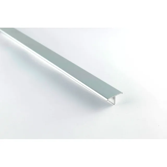Perfil O Listelo De Aluminio T -20mm Plata Brillante