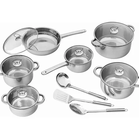 Jogo Panelas 9 Pçs Inox Fundo Triplo Laune Haus Indução Inox
