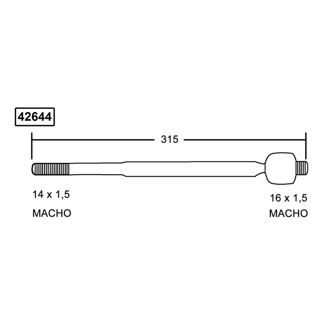 Rack End Ctr Hyundai Accent 97-99