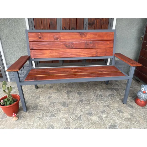 Banco, Sillon De Jardin, Barbacoa, Plazas En Hierro Y Madera