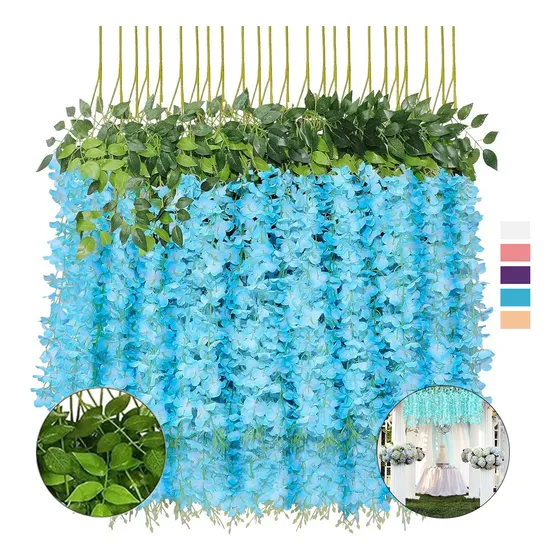 30pcs Wisteria Flores Artificial Decoración Fiesta Boda1.1m