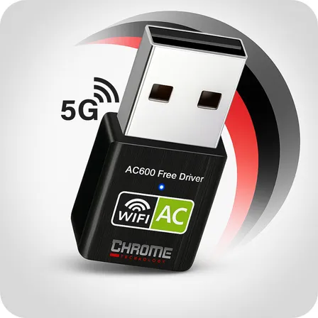 Adaptador Wifi Dual Band 2.4 / 5ghz 600mbps Wireless Sem Fio Receptor Dongle Internet Rapida Fast Chrome Technology