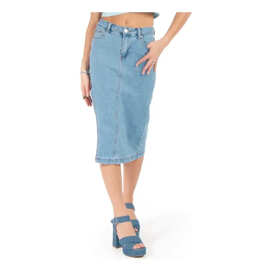 Falda Mezclilla Larga De Mujer Forever 21 Abertura Lateral