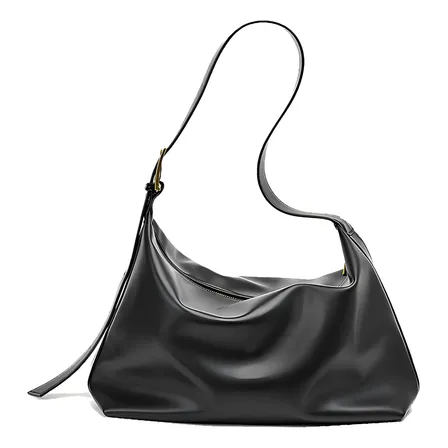 Bolsa Feminina Média Couro Vintage Pu De Grande Capacidade Cor Preto Alwy