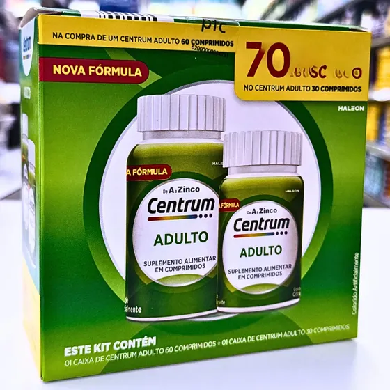 Kit Centrum Adulto A-z 60+30cps Caixa Verde (90cps) Haleon