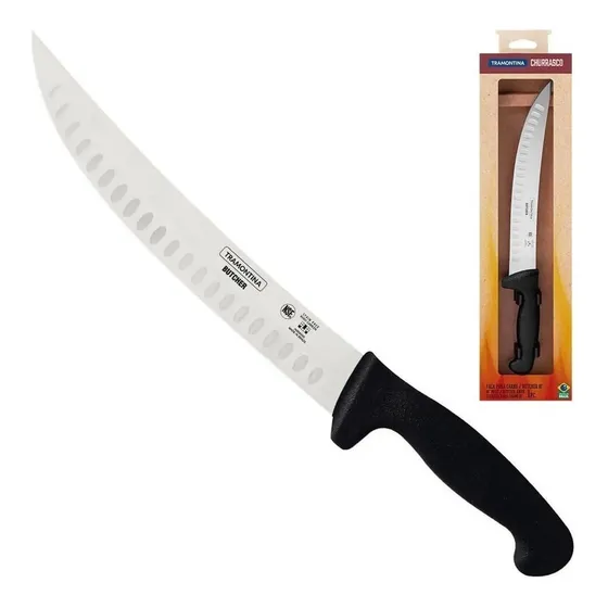 Faca Butcher 10''inox Lãmina Curva Style Salt Bae Tramontina