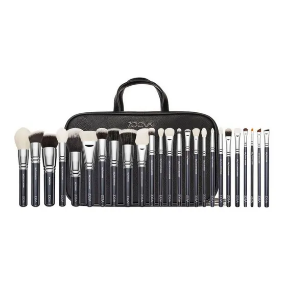 Brochas De Maquillaje Kabuki Zoeva 25 Pcs + Maletin De Cuero