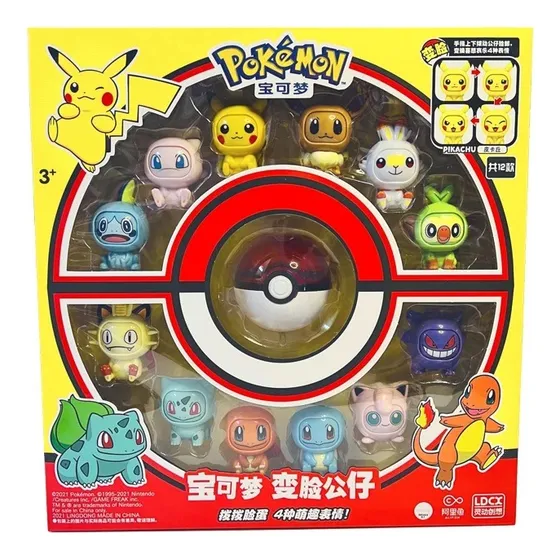 Pokemon Original Juguete Coleccion Cambia Cara Pack X12