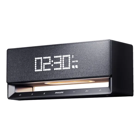 Reloj De Mesa Digital Bocina Reloj Despertador Bluetooth Philips S3908 Color Gris Oscuro Dos Ajustes De Alarma