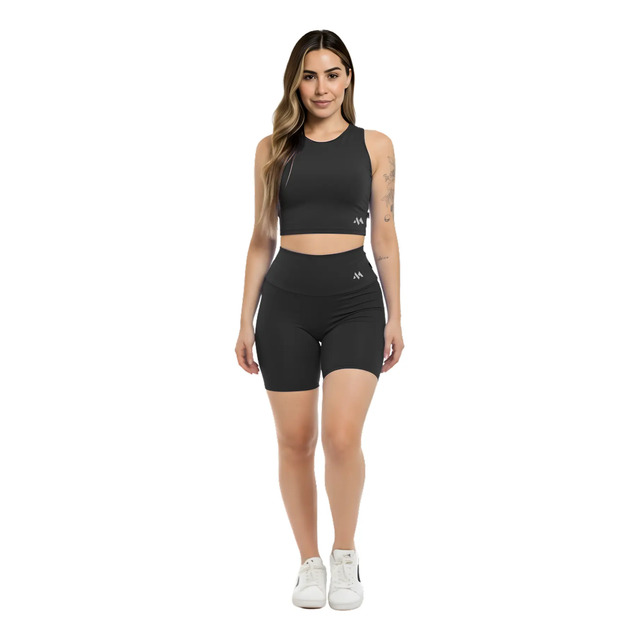 Conjunto Bermuda Fitness Poliéster Zero Transparência 