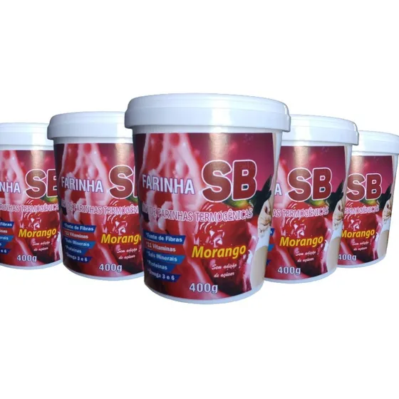 Kit 5 Farinha Seca Barriga Natural Redutor Alimentar 400g