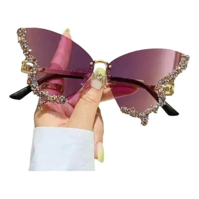 Gafas De Sol De Lujo Estilo Mariposa Con Diamantes Vintage
