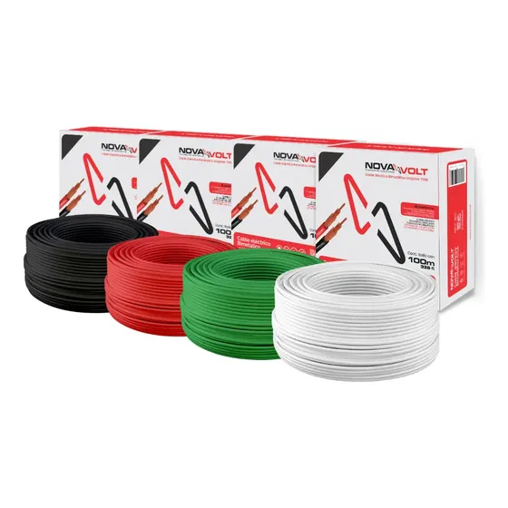 Kit 4 Cajas 100 M Calibre 12 Thw Cca Cubierta Negro Rojo Blanco Y Verde