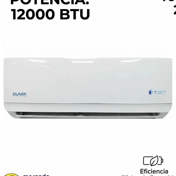Aire Acondicionado Split Inverter Clark 12000 BTU Frío Calor Blanco R32