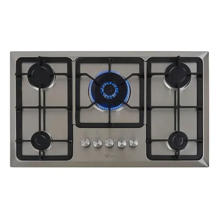 Cooktop Gás Fischer 5 Bocas Tripla Chama Infinity Mesa Inox Inox