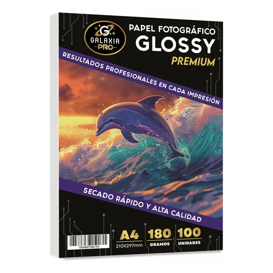 Papel Fotográfico 100 Hojas Brillante 180grs A4 Secado Rapi