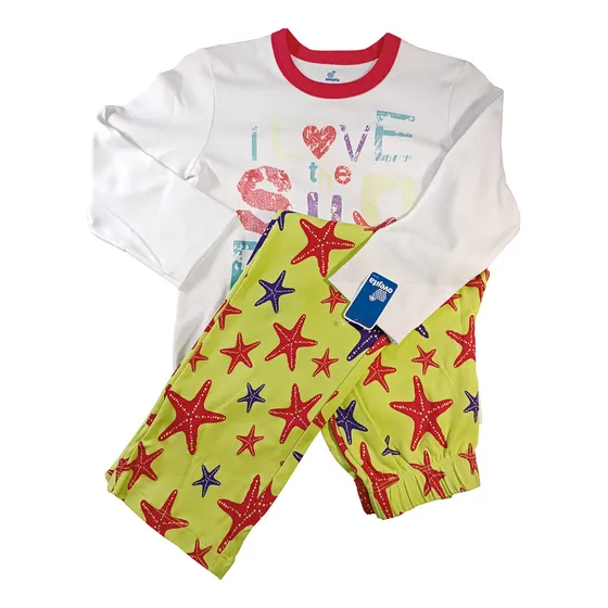 Pijama Para Niña Ovejita Talla 6 - Blanca Con Estampado