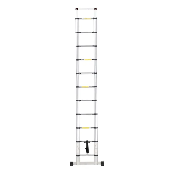 Escalera Telescopica 3.8 Metros Retractil Facil De Guardar Plateado