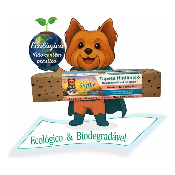 Tapete Higiênico Para Cães Biodegradável Cindpaper Branco