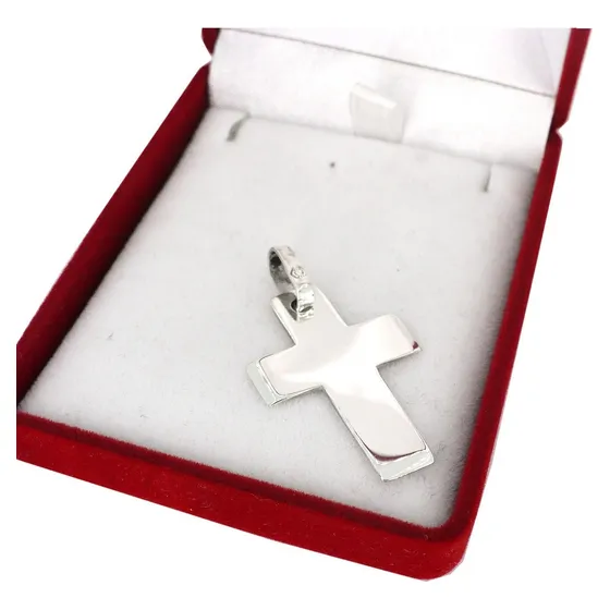 Dije Cruz Plata 925 Hombre Mujer Grande Lisa Sin Cristo Color Plateado