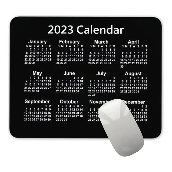 Alfombrilla Raton Calendario 2023 Version Horizontal Blanco
