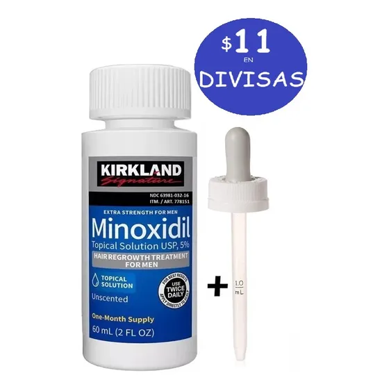 1 Minoxidil Kirkland 5%  Barba Gotero Original Rosca 1ml