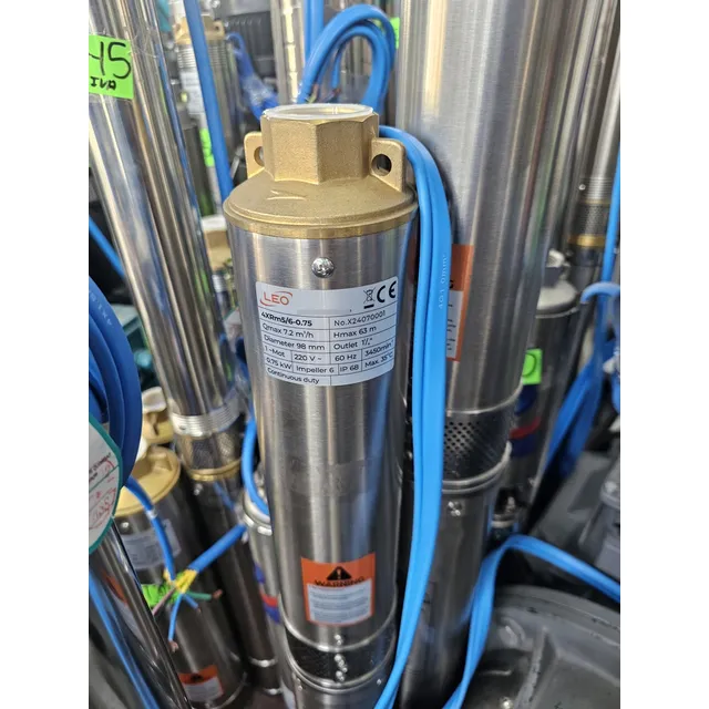 Bomba Sumergible De 1 Hp Marca Leo 4xrm5/6 Voltaje 220