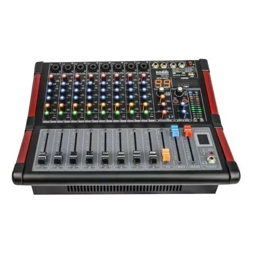 Mezcladora Amplificada 8ch Romms Pmx-8ch Dps 500w Usb