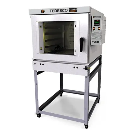 Forno Turbo A Gás 271 L Para 5 Assadeiras Com Vapor Cavalete Ftt150g Tedesco