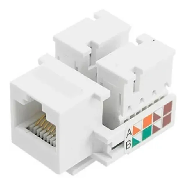  Kit 10 Peças - Conector Femea Keystone Jack Rj45 Cat.5e