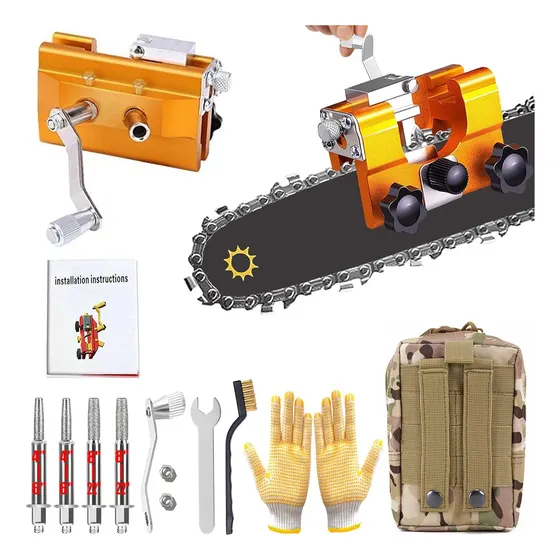 Afilador Cadena Motosierra + Kit Accesorios Y Limas Extra