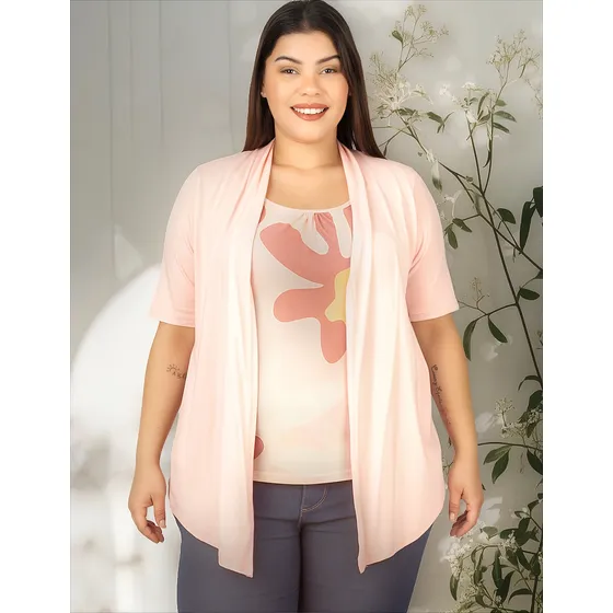 Saco Spolverino Mujer Con Pechera Estampada M Corta Onara C